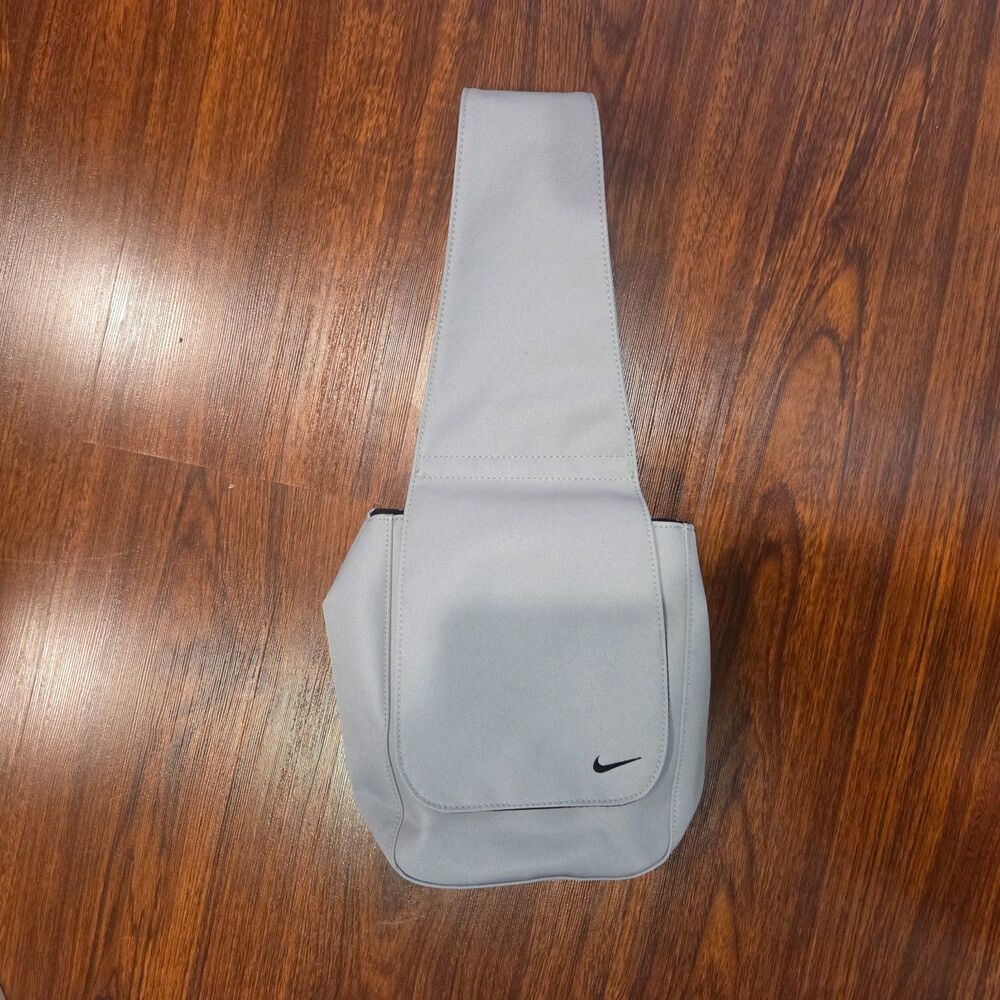 Vintage Nike Y2K Crossbody Sling Bag Single Strap In Gray Black Swoosh Logo